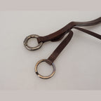 Costume National Brown Leather Silver Tone Metal Keyring Keychain