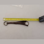 Costume National Brown Leather Silver Tone Metal Keyring Keychain