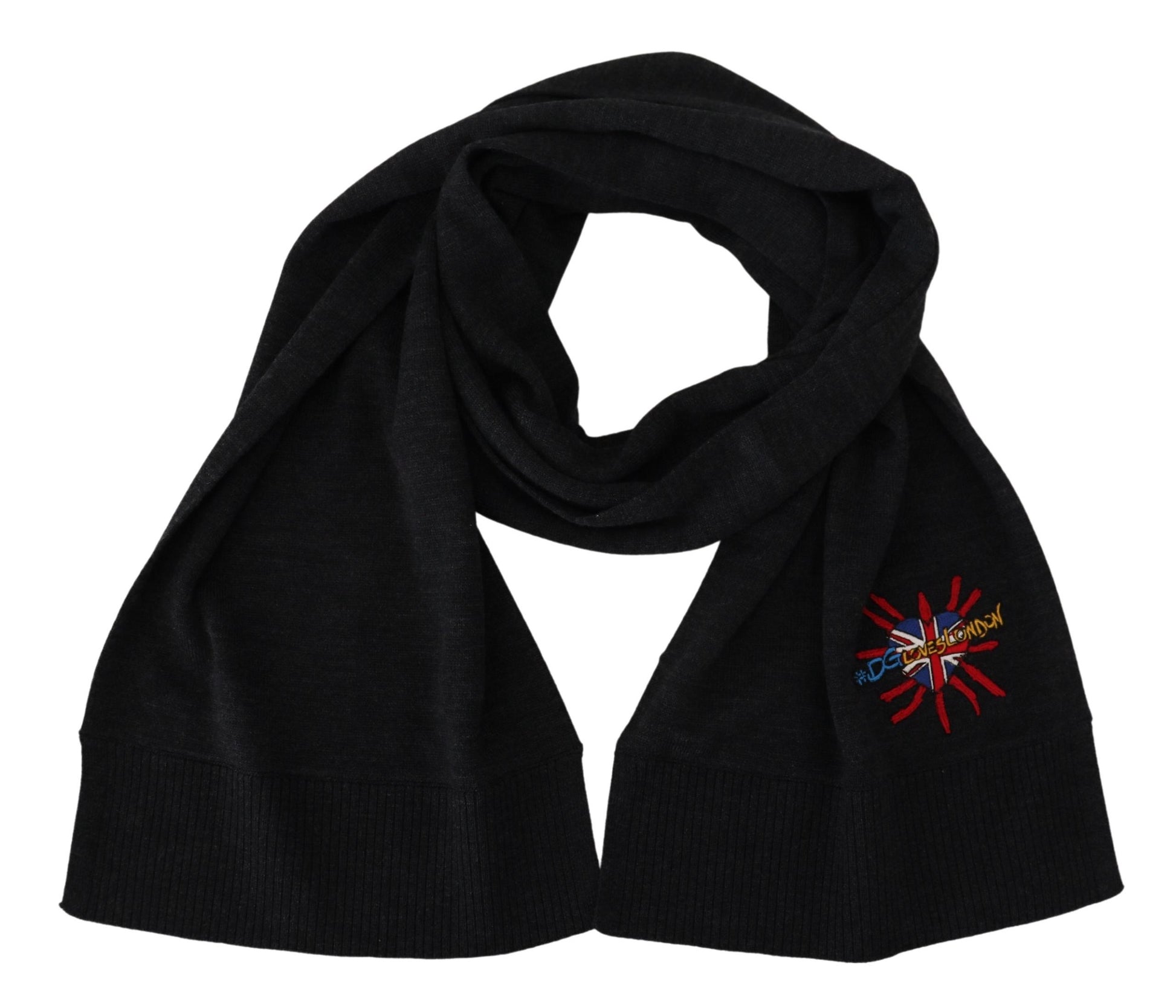 Dolce & Gabbana Black Sacred Heart #DGLovesLondon Wrap Scarf Dolce & Gabbana