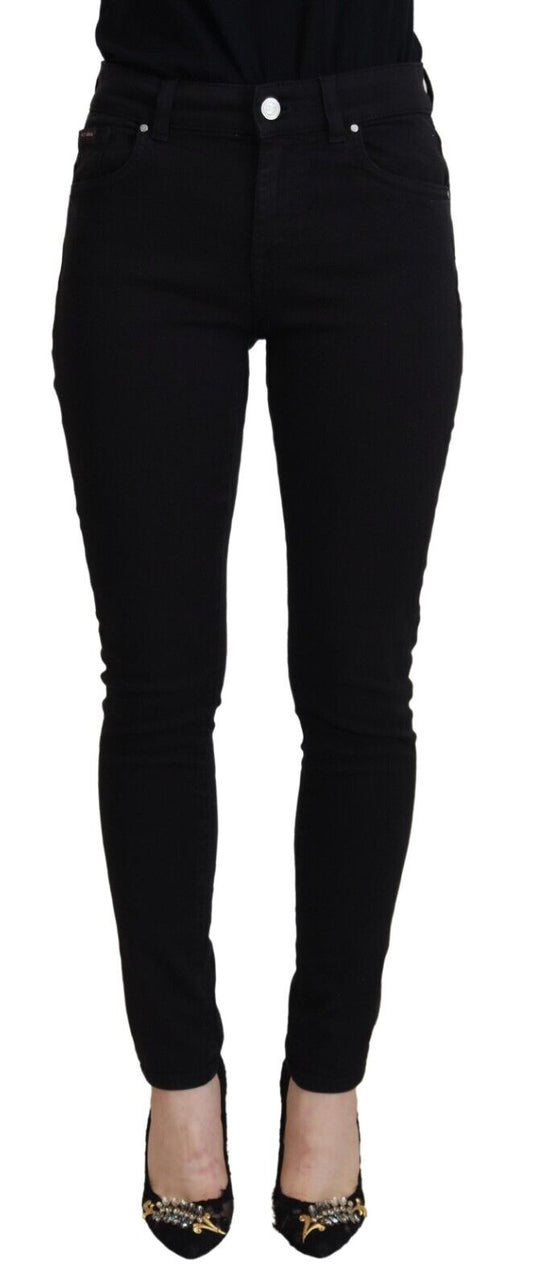 Dolce & Gabbana Black Cotton High Waist Casual Denim Jeans Dolce & Gabbana