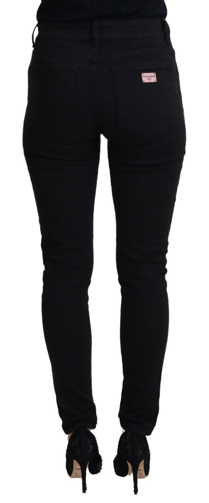 Dolce & Gabbana Black Cotton High Waist Casual Denim Jeans Dolce & Gabbana