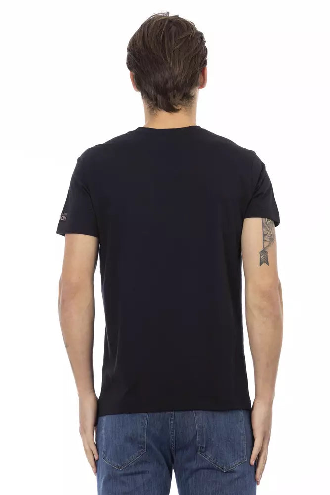 Trussardi Action Black Cotton Men T-Shirt Trussardi Action