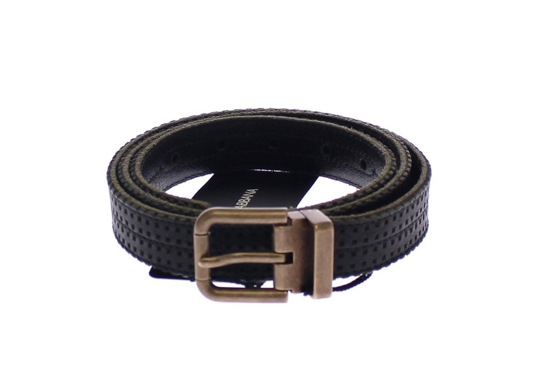 Dolce & Gabbana Blue Leather Logo Belt Dolce & Gabbana