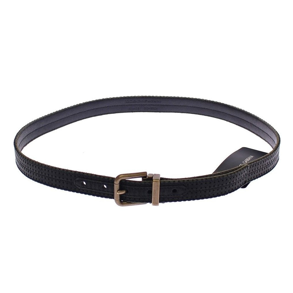 Dolce & Gabbana Blue Leather Logo Belt