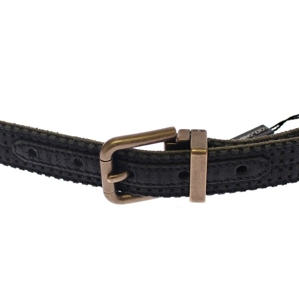 Dolce & Gabbana Blue Leather Logo Belt