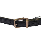 Dolce & Gabbana Blue Leather Logo Belt