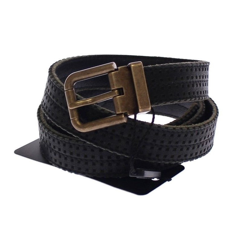 Dolce & Gabbana Blue Leather Logo Belt