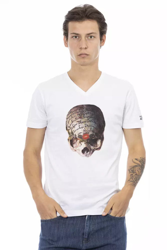 Trussardi Action White Cotton Men's V-Neck T-Shirt Trussardi Action