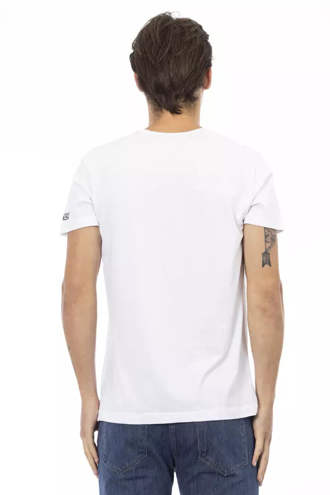 Trussardi Action White Cotton Men's V-Neck T-Shirt Trussardi Action