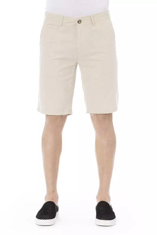 Baldinini Trend Beige Cotton Men Short Baldinini Trend