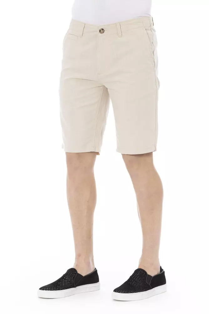 Baldinini Trend Beige Cotton Men Short Baldinini Trend