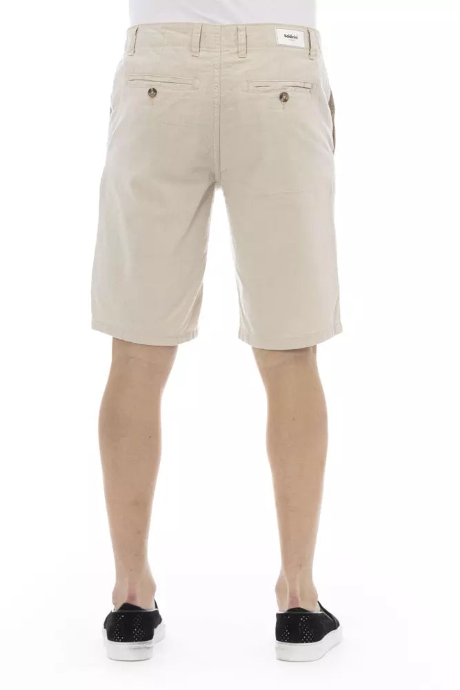Baldinini Trend Beige Cotton Men Short Baldinini Trend