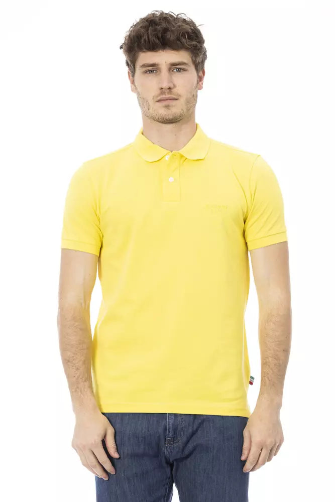 Baldinini Trend Yellow Cotton Men Polo Shirt Baldinini Trend