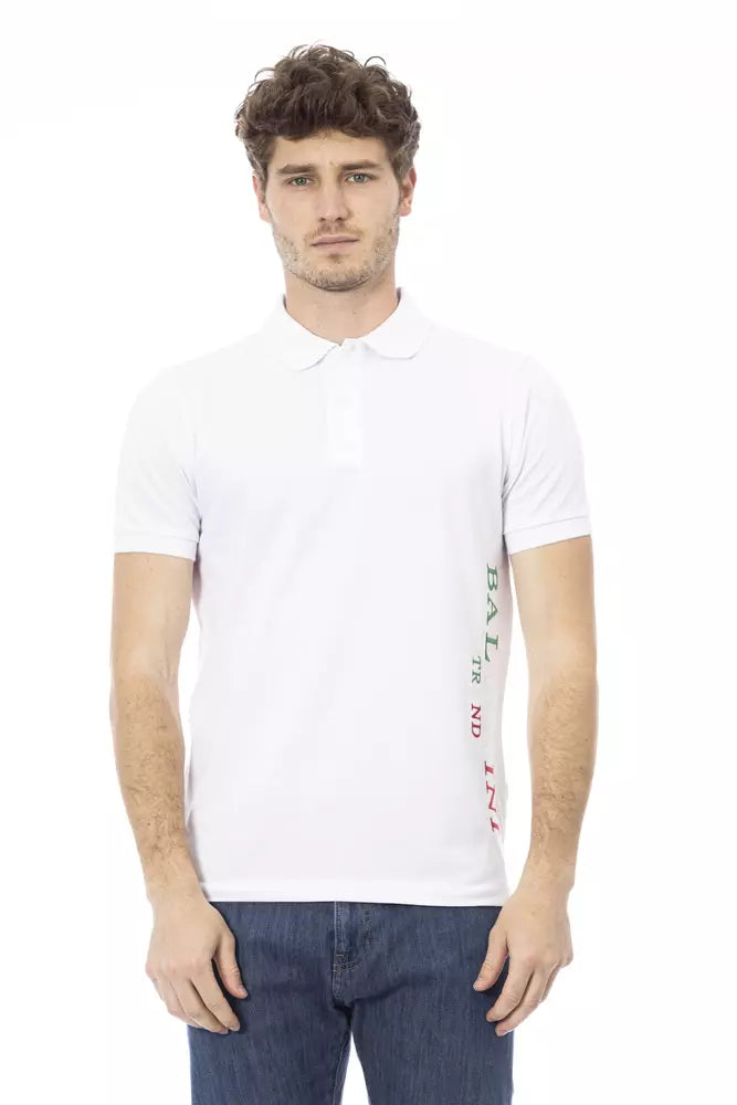Baldinini Trend White Cotton Men Polo Shirt Baldinini Trend