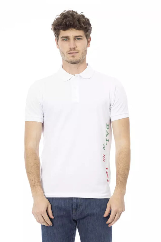 Baldinini Trend White Cotton Men Polo Shirt Baldinini Trend