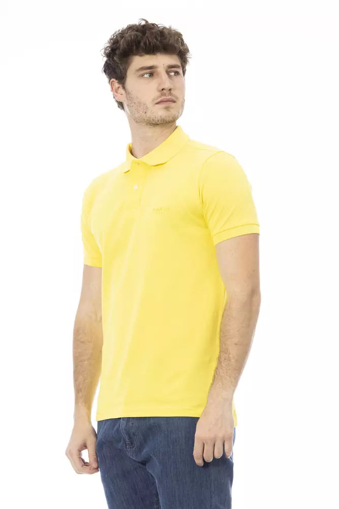 Baldinini Trend Yellow Cotton Men Polo Shirt Baldinini Trend