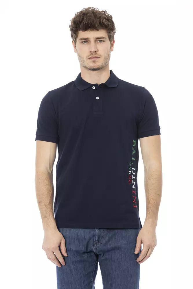 Baldinini Trend Blue Cotton Men Polo Shirt Baldinini Trend