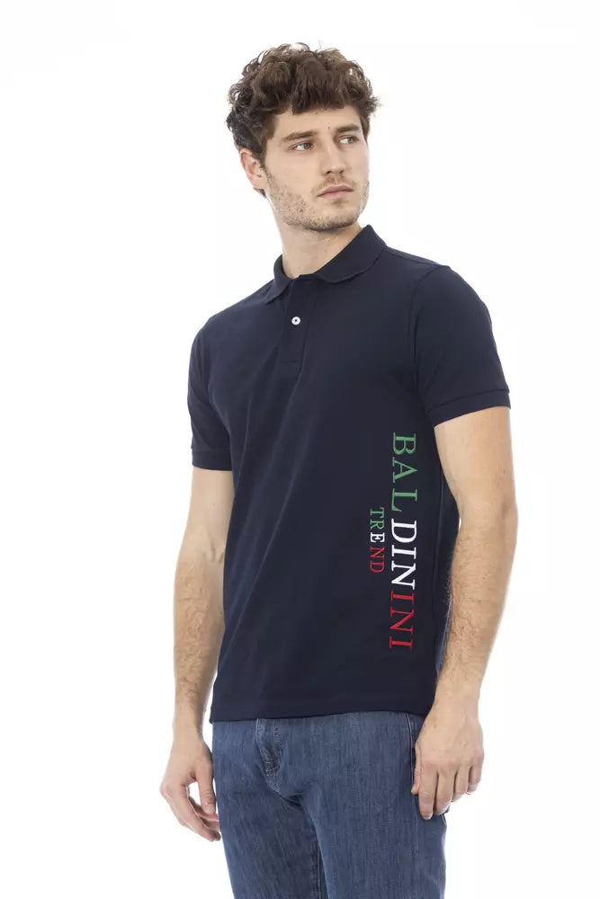 Baldinini Trend Blue Cotton Men Polo Shirt Baldinini Trend