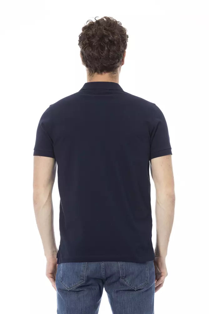 Baldinini Trend Blue Cotton Men Polo Shirt Baldinini Trend