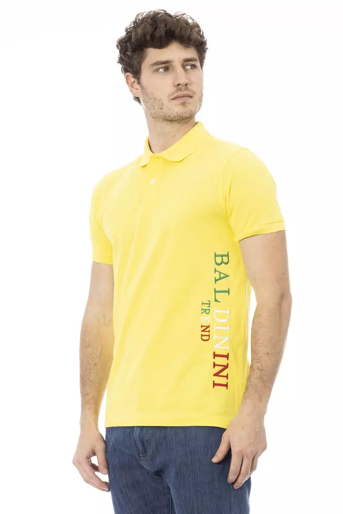 Baldinini Trend Yellow Cotton Men Polo Shirt Baldinini Trend