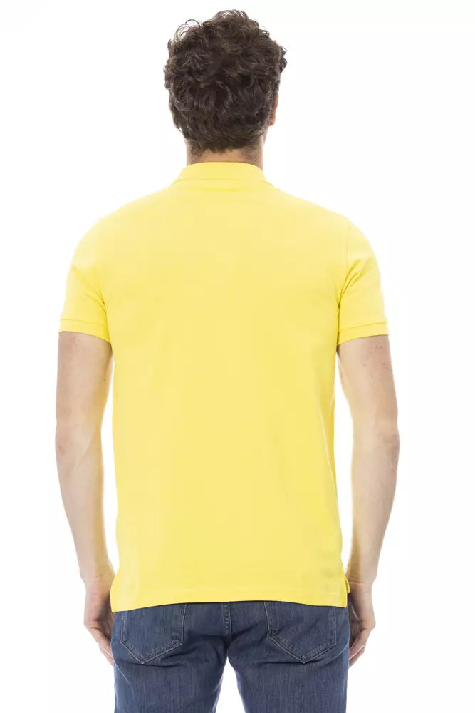 Baldinini Trend Yellow Cotton Men Polo Shirt Baldinini Trend