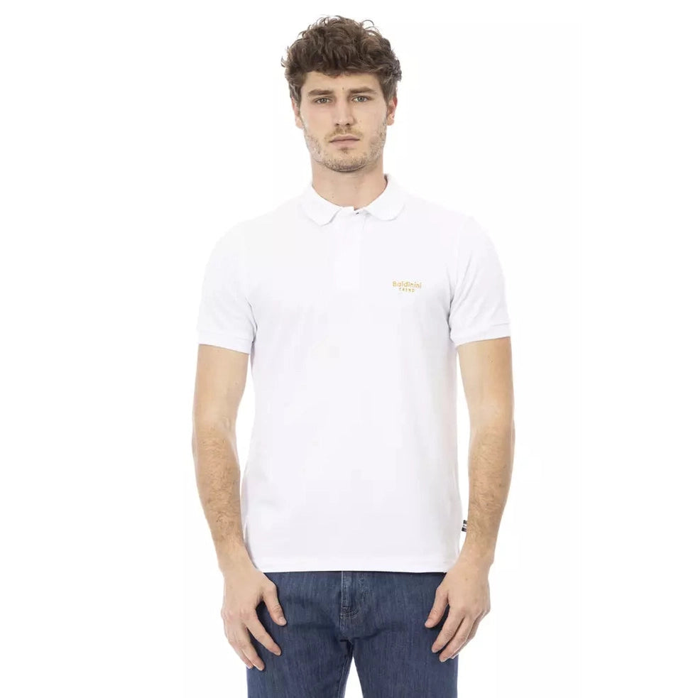 Baldinini Trend White Cotton Men Polo Shirt Baldinini Trend