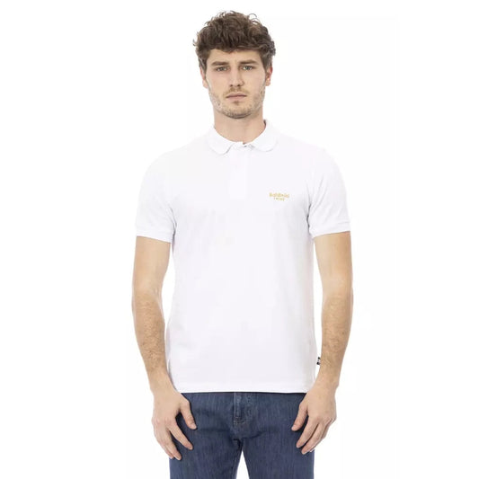 Baldinini Trend White Cotton Men Polo Shirt Baldinini Trend