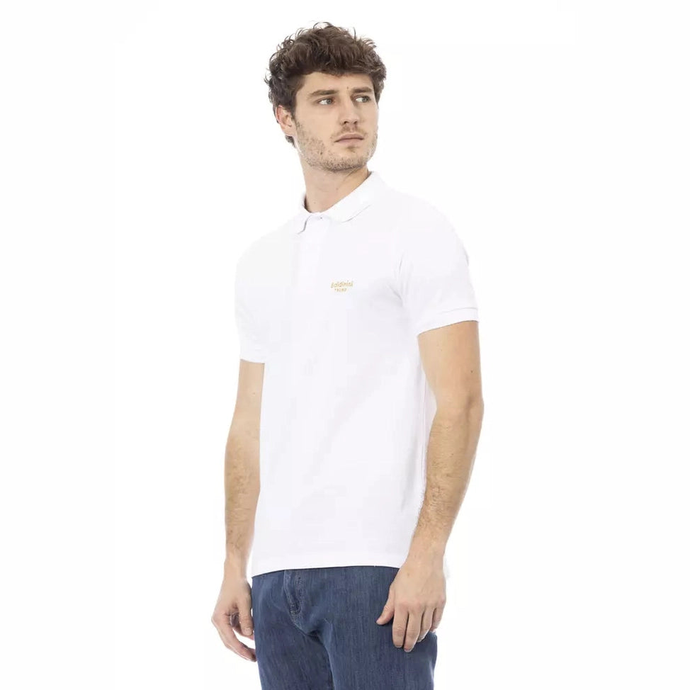 Baldinini Trend White Cotton Men Polo Shirt Baldinini Trend