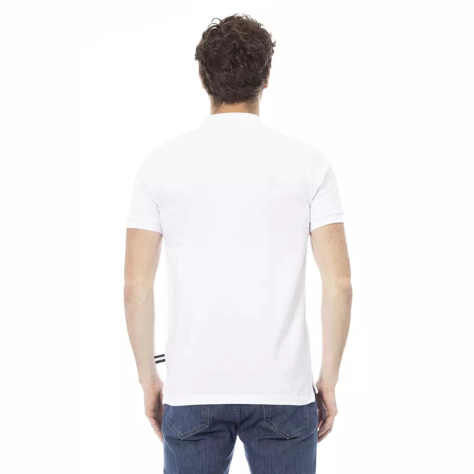 Baldinini Trend White Cotton Men Polo Shirt Baldinini Trend