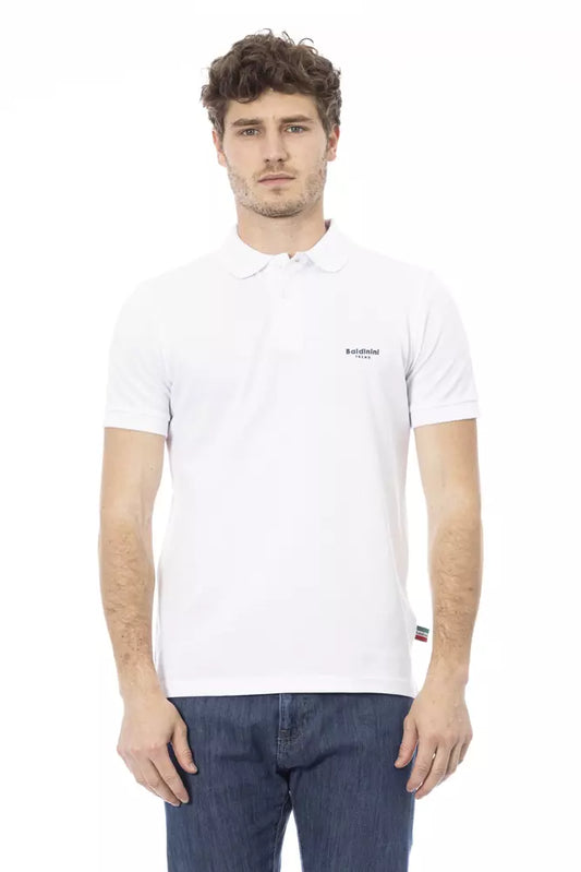 Baldinini Trend White Cotton Men Polo Shirt Baldinini Trend