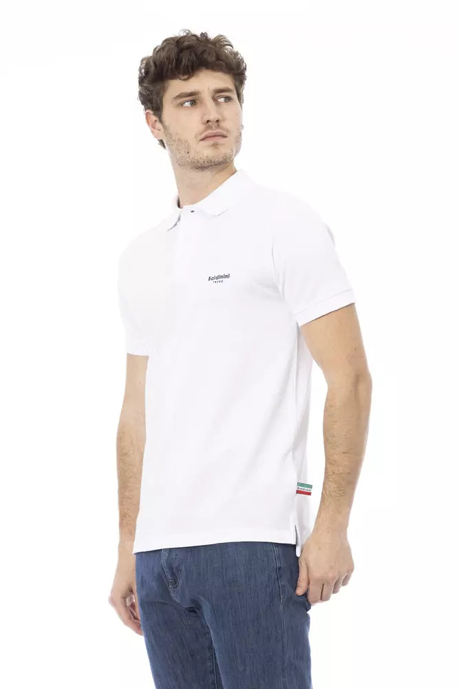 Baldinini Trend White Cotton Men Polo Shirt Baldinini Trend