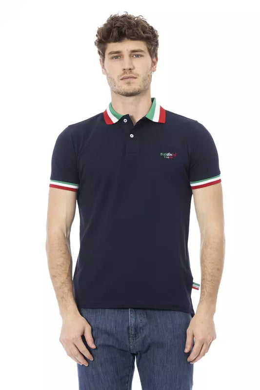 Baldinini Trend Blue Cotton Men Polo Shirt Baldinini Trend