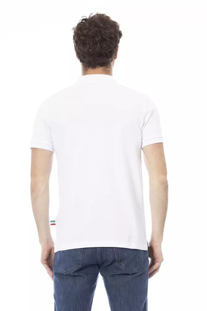 Baldinini Trend White Cotton Men Polo Shirt Baldinini Trend