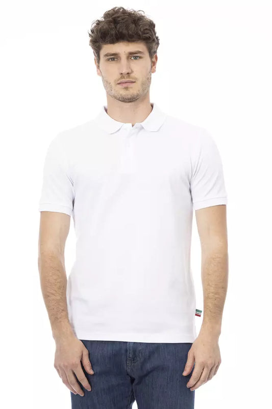 Baldinini Trend White Cotton Men Polo Shirt Baldinini Trend