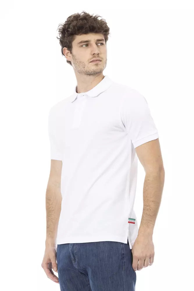 Baldinini Trend White Cotton Men Polo Shirt Baldinini Trend