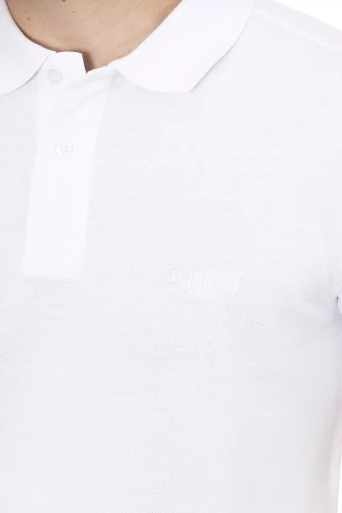 Baldinini Trend White Cotton Men Polo Shirt Baldinini Trend