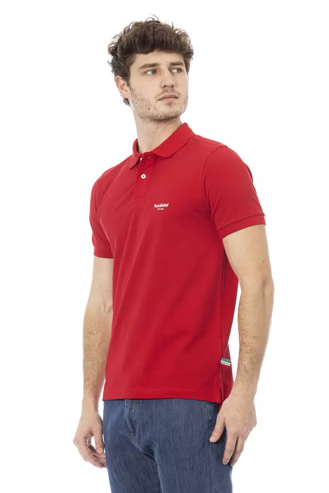 Baldinini Trend Red Cotton Men Polo Shirt Baldinini Trend