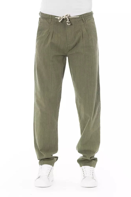 Baldinini Trend Army Cotton Men Chino Trousers Baldinini Trend