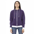 Baldinini Trend Purple Cotton Women Sweater with Adjustable Hood