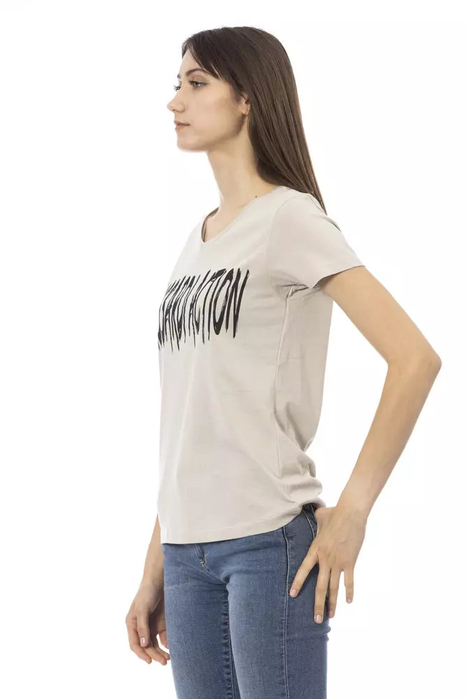 Trussardi Action Beige Cotton Women T-Shirt Trussardi Action