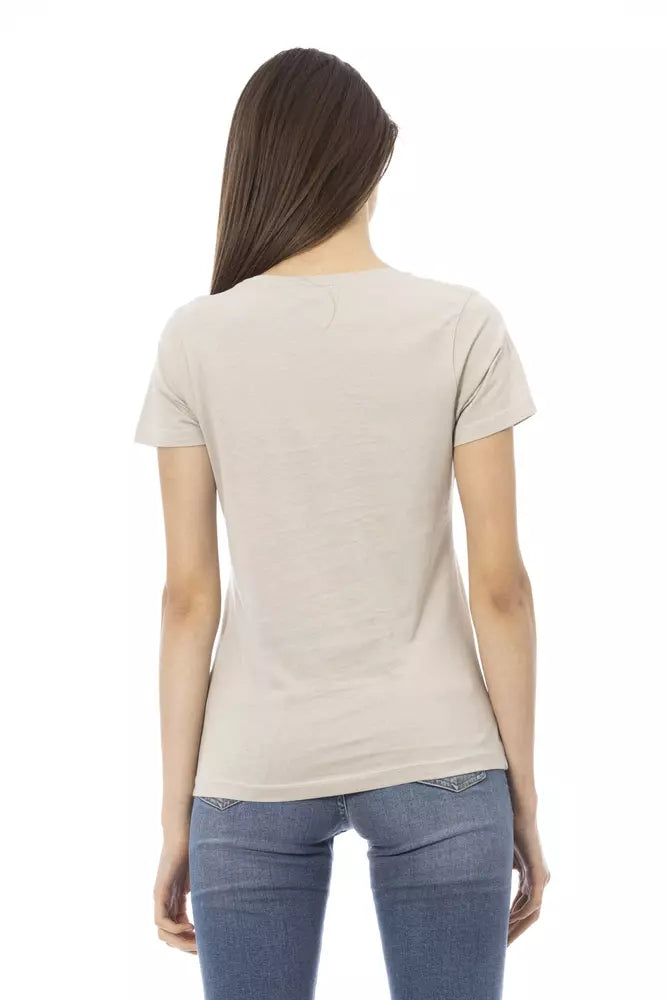 Trussardi Action Beige Cotton Women T-Shirt Trussardi Action