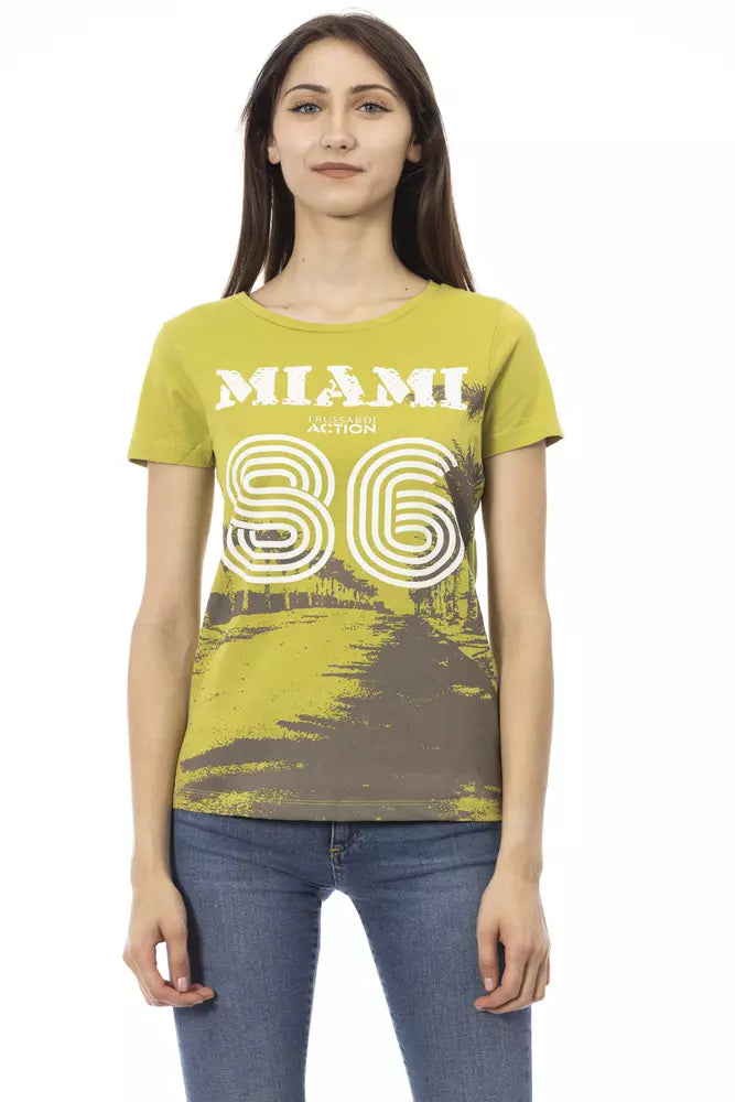 Trussardi Action "Green Cotton Women T-Shirt" Trussardi Action