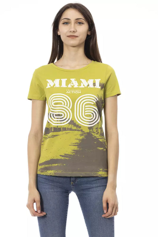 Trussardi Action "Green Cotton Women T-Shirt" Trussardi Action