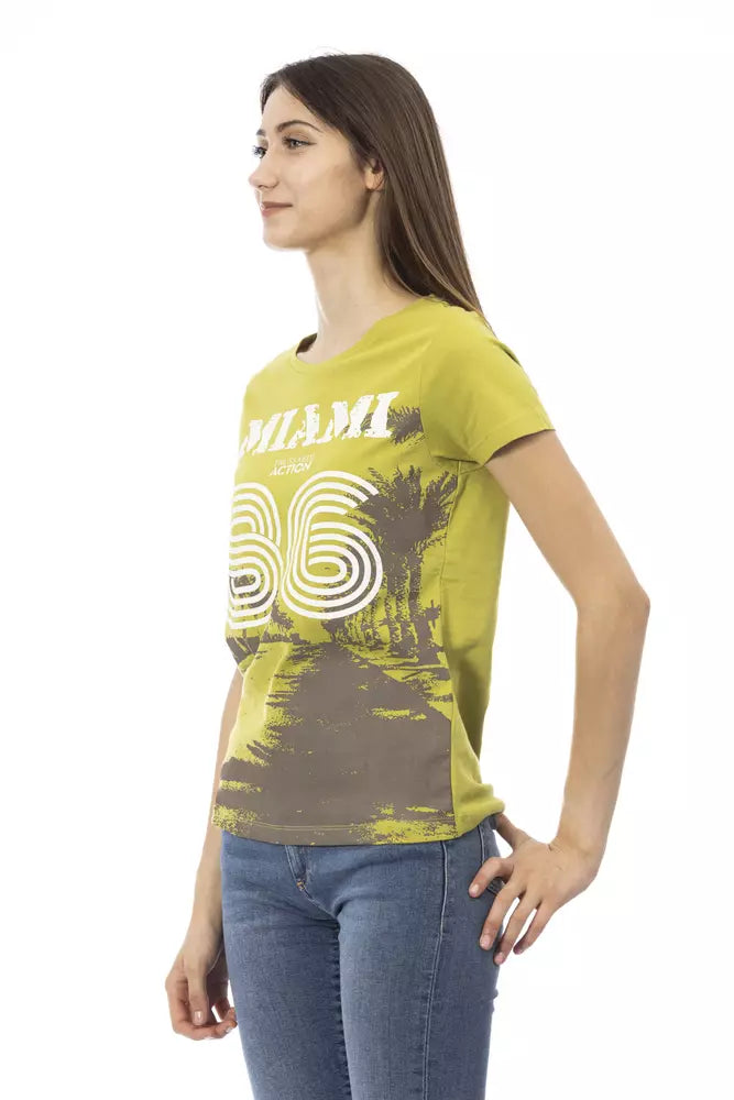 Trussardi Action "Green Cotton Women T-Shirt" Trussardi Action