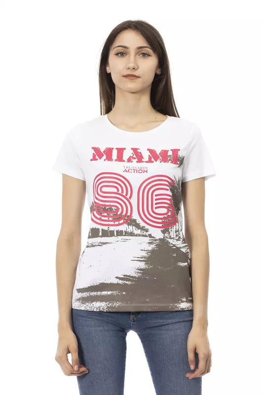 Trussardi Action White Cotton Women T-Shirt Trussardi Action