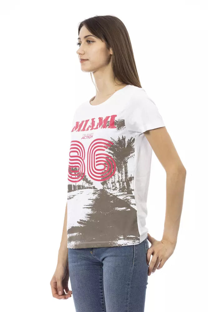 Trussardi Action White Cotton Women T-Shirt Trussardi Action