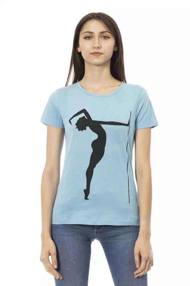 Trussardi Action Light Blue Cotton Women T-Shirt Trussardi Action