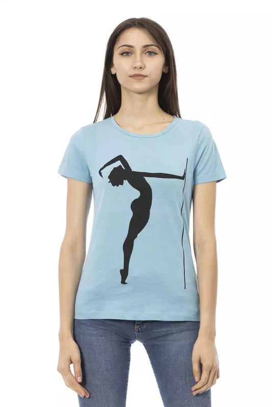 Trussardi Action Light Blue Cotton Women T-Shirt Trussardi Action