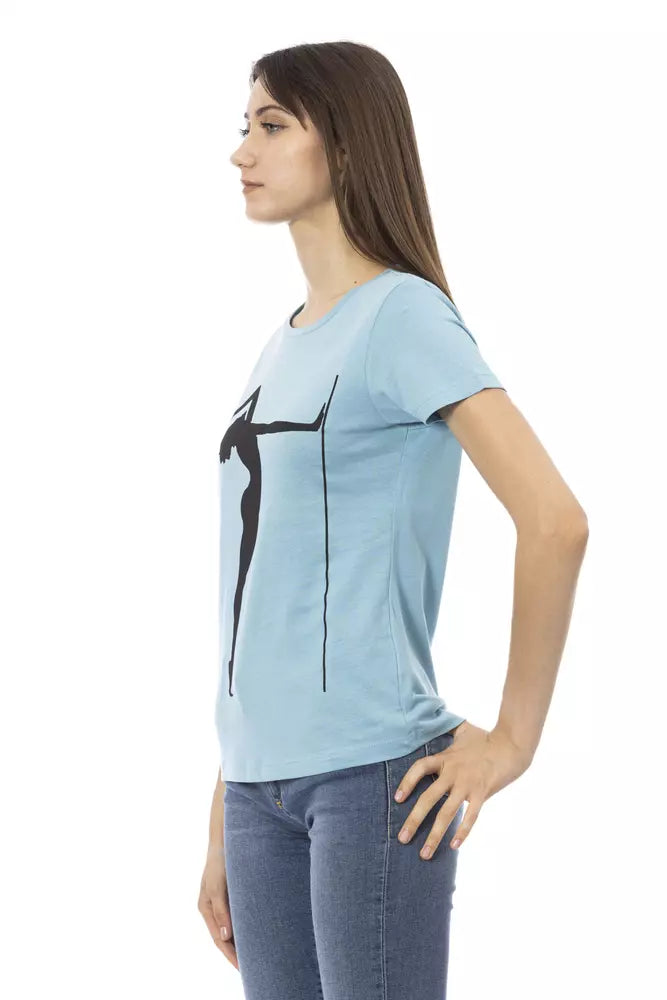 Trussardi Action Light Blue Cotton Women T-Shirt Trussardi Action