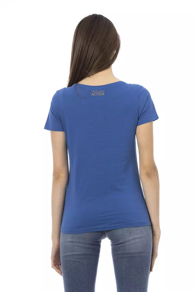 Trussardi Action Blue Cotton Women T-Shirt Trussardi Action